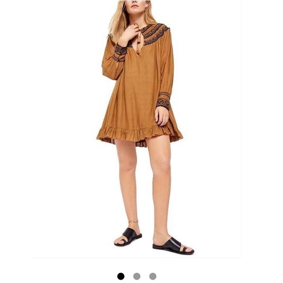 Free People Dresses & Skirts - Free People Embroidered Long Sleeve Mini Dress